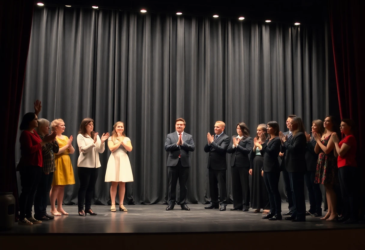 Actors taking a bow after a successful show